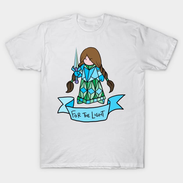 Brunette Paladin - For the Light T-Shirt by JonGrin